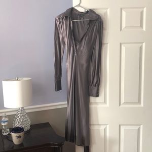 Gray silk dress